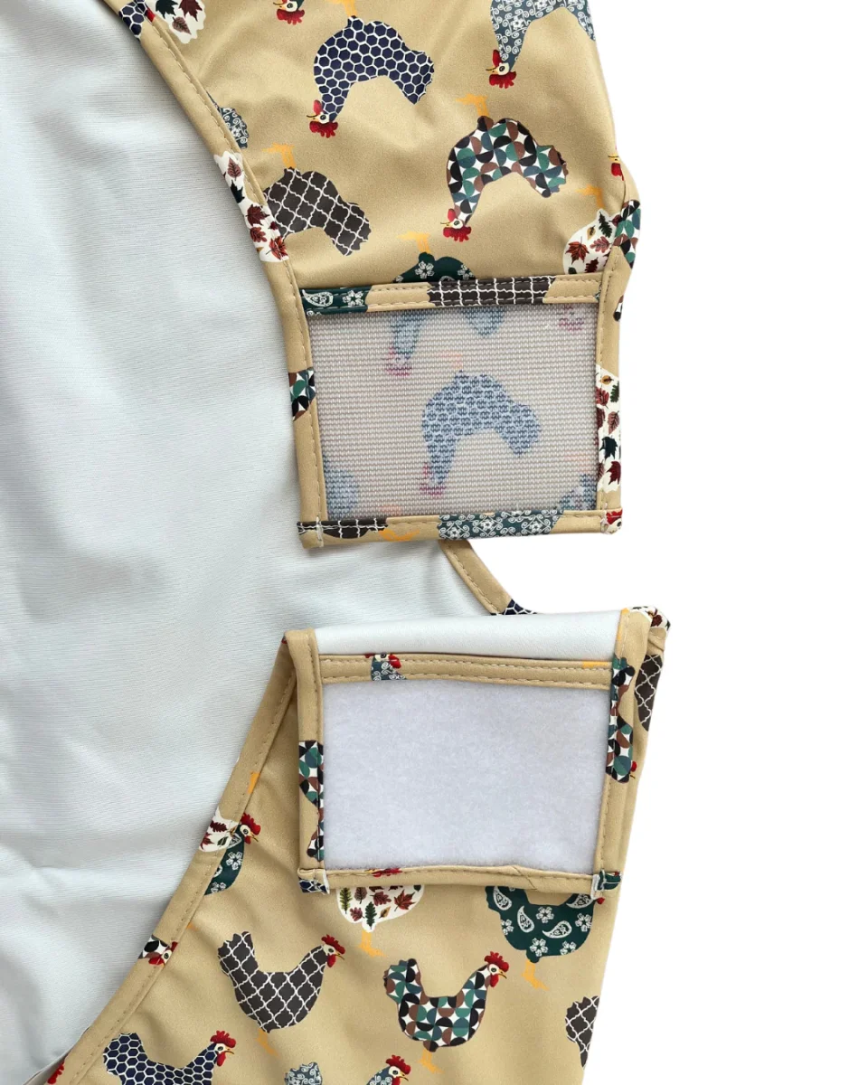 TABLIER d’art et de cuisine imperméable pour enfant (4 à 7 ans) : Poules à la ferme (collection farmhouse) – Image 4