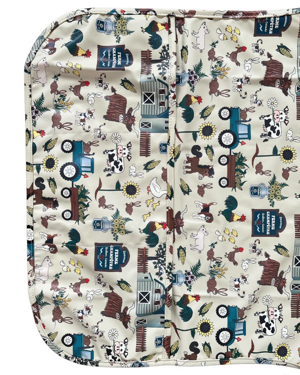 TABLIER d’art et de cuisine imperméable pour enfant (4 à 7 ans) : Ferme champêtre sarcelle – Image 4