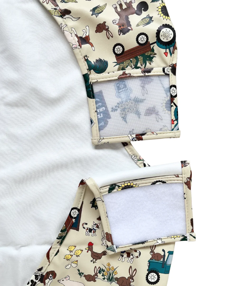 TABLIER d’art et de cuisine imperméable pour enfant (4 à 7 ans) : Ferme champêtre sarcelle – Image 5