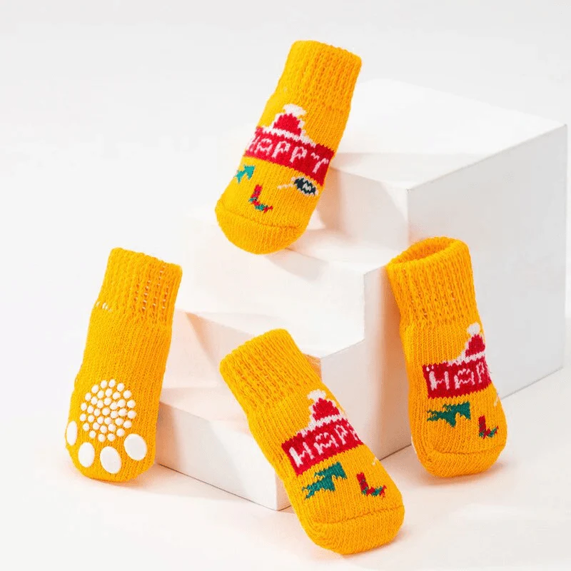 Chaussette Orange "happy" pour chien – Image 3
