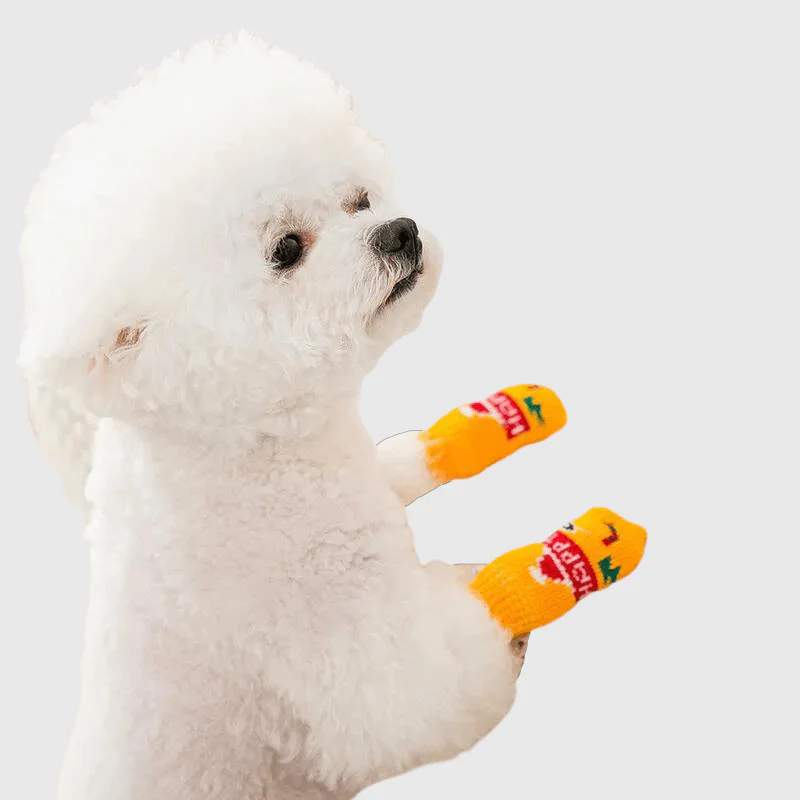 Chaussette Orange "happy" pour chien – Image 4