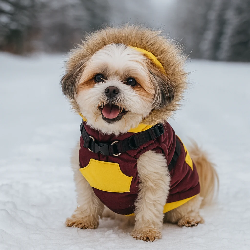 Manteau avec capuche pour chien avec harnais intégré – Image 2