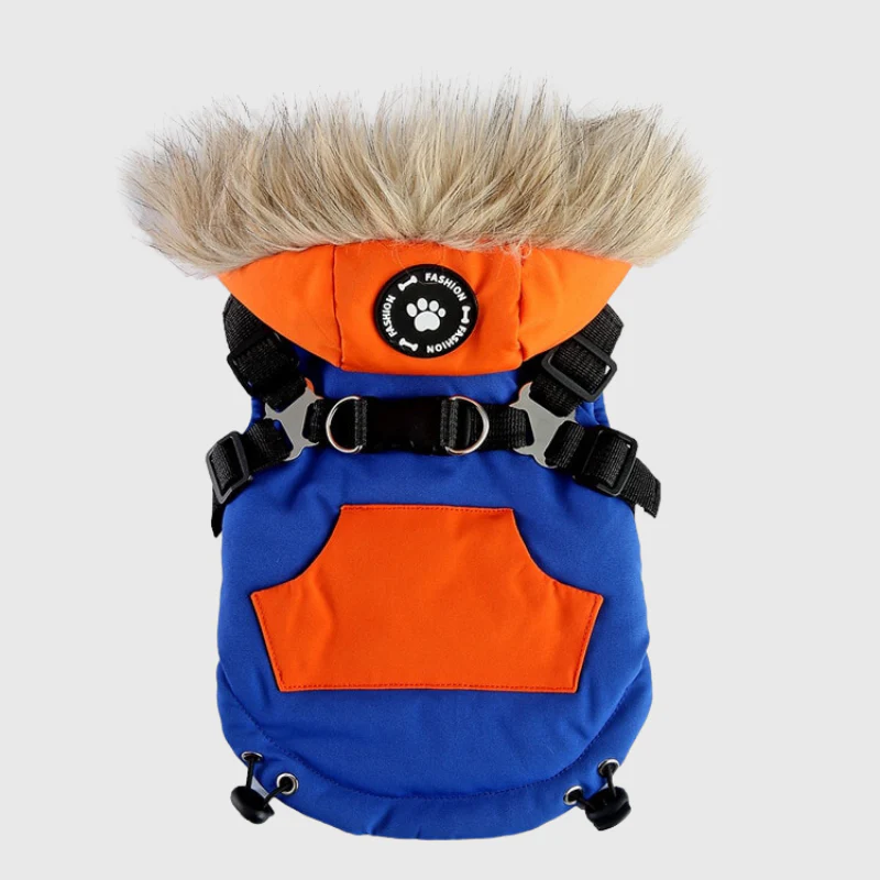Manteau avec capuche pour chien avec harnais intégré – Image 9