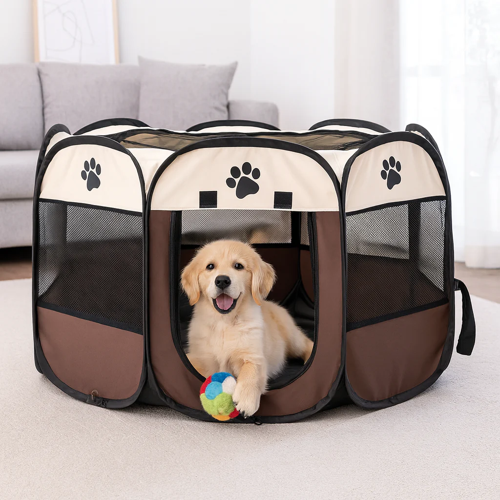 Parc enclos pliable en tissu pour chien – Image 3