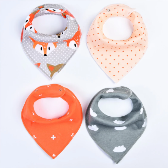 Bavoir triangle bébé – Lot de 4