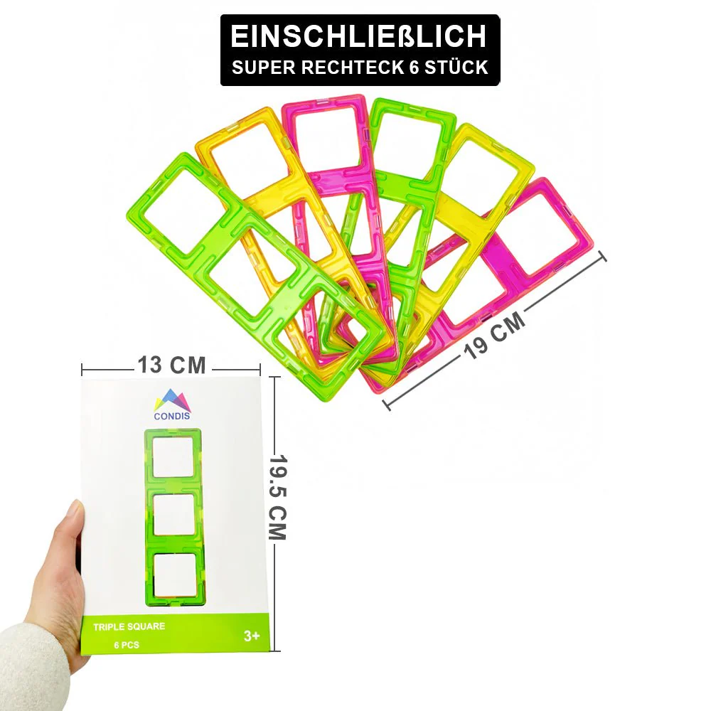 Condis Magnetische Bausteine Erweiterungsset Super Rechteck 6 Stück – Image 2