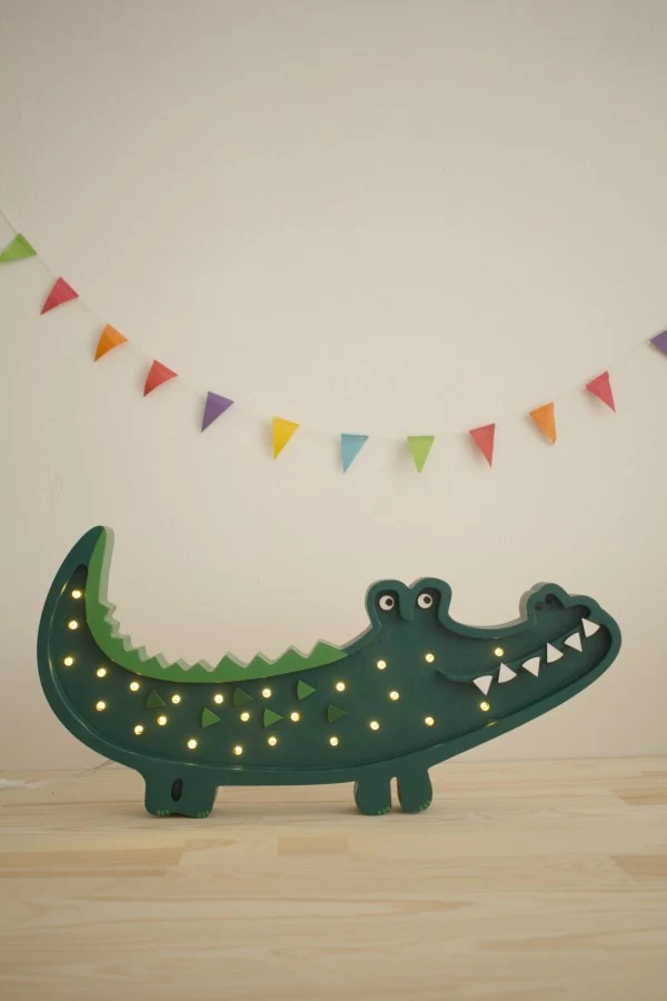 Lampe veilleuse en bois – Crocodile – Image 3